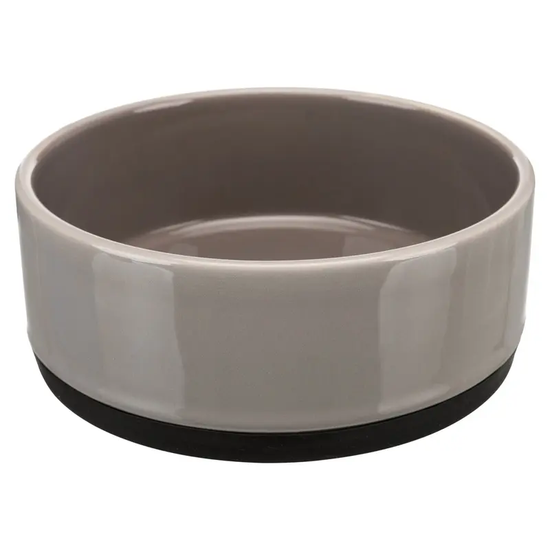 Trixie Ceramic bowl with rubber bottom, 0.4 l/diam. 12 cm, grey