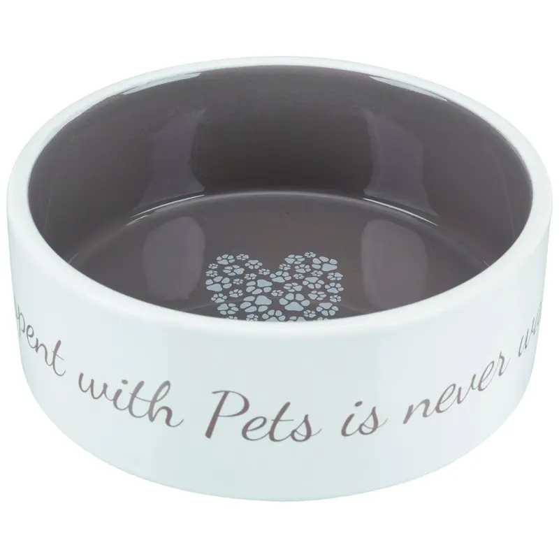 Trixie Pet's Home Ceramic bowl, 0.8 l/diam. 16 cm, cream/taupe
