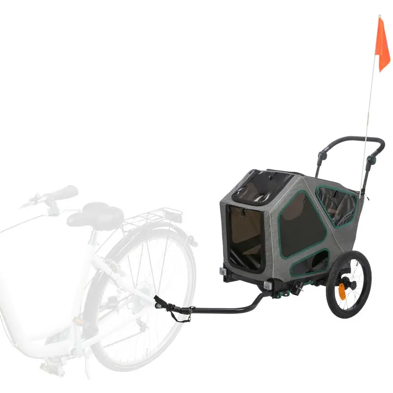 Trixie Bicycle trailer, S: 64 ? 92 ? 80/130 cm, grey/sage