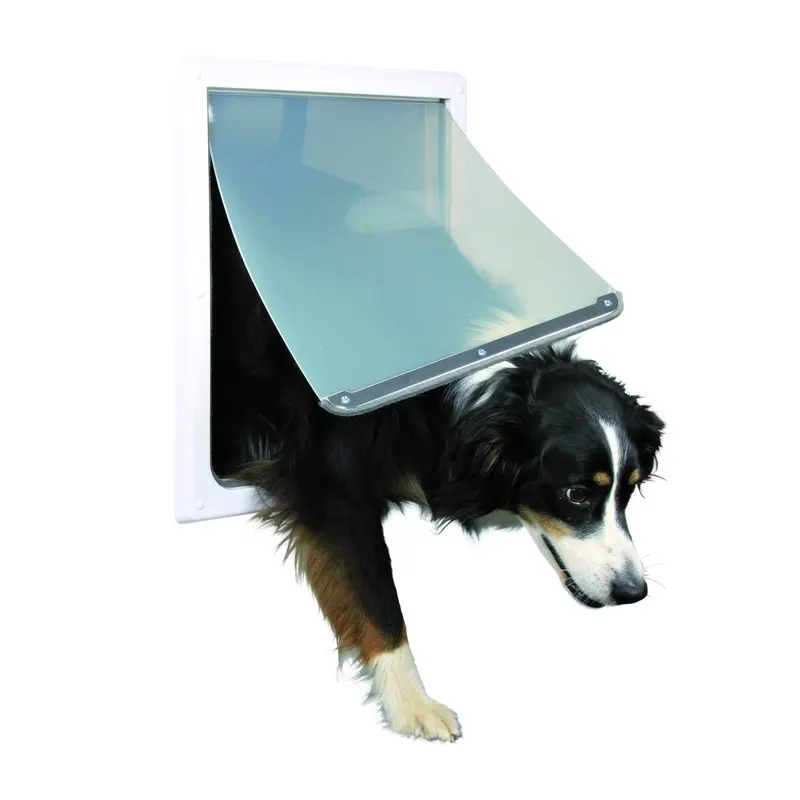 Trixie 2-Way dog flap, M-XL: 39 x 45 cm, white