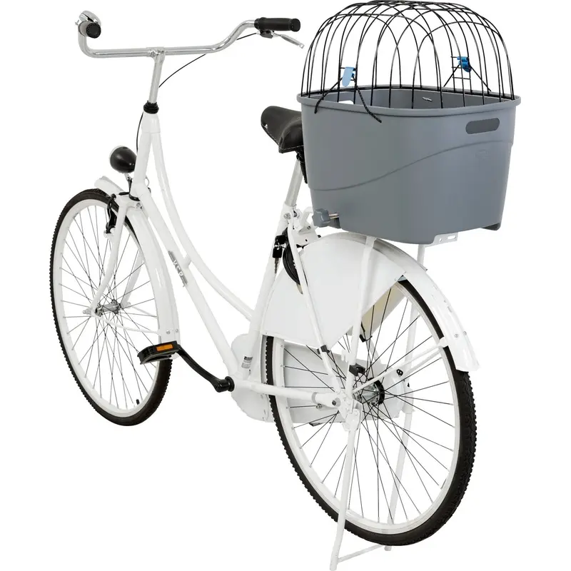 Trixie Bicycle basket for bike racks, plastic/metal, 36 x 47 x 46 cm, grey