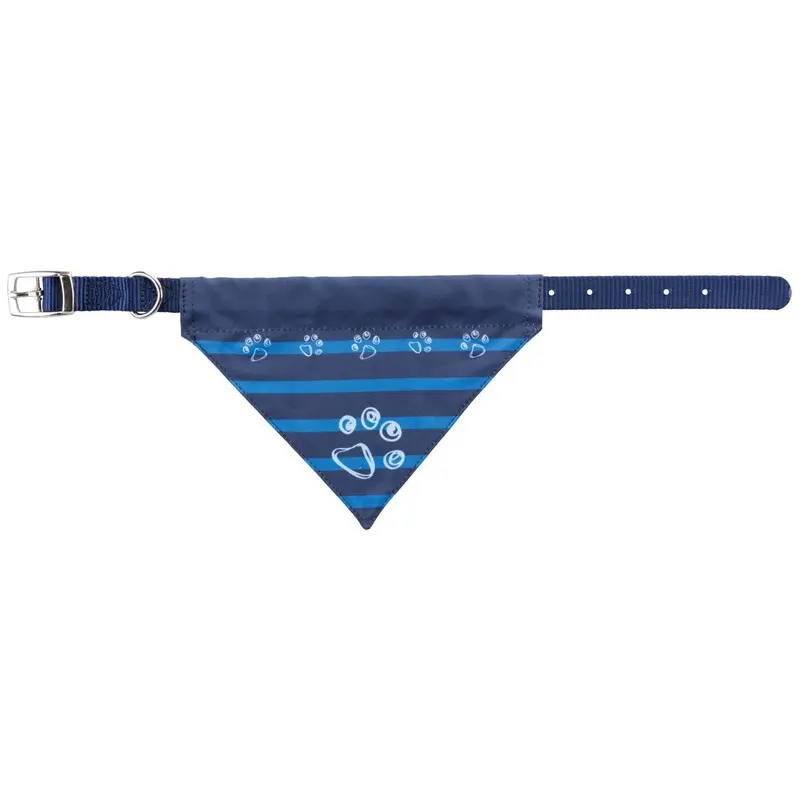 Trixie Nylon collar with neckerchief, M-L: 43-55 cm/25 mm, indigo