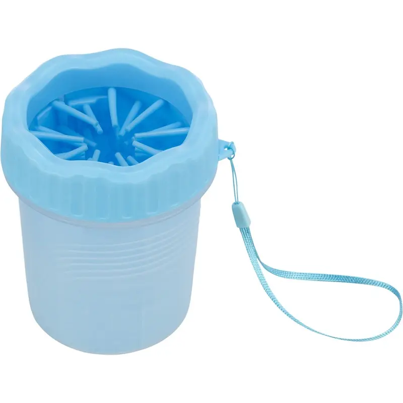 Trixie Paw cleaner, silicone/PP, S??M, blue