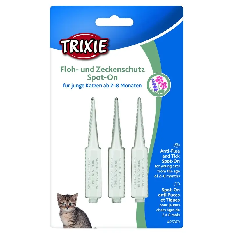 Trixie Spot-On Flea and tick protection for young cats, 3 x 0,6 ml