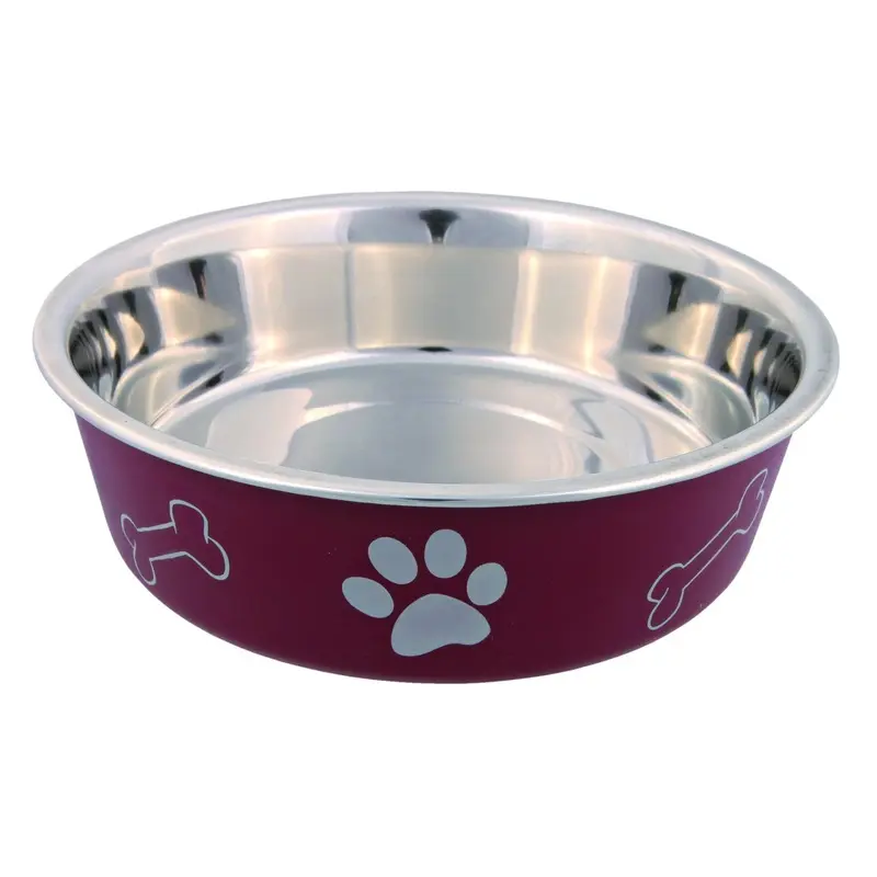 Trixie Stainless steel bowl with plastic coating, 0.8 l/diam. 17 cm