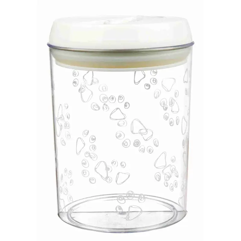 Trixie Food and snack jar, plastic, 1.5 l/diam. 12 x 17.5 cm, transparent/white