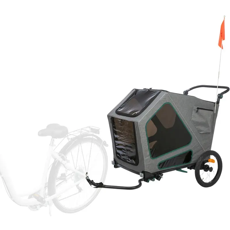 Trixie Bicycle trailer, L: 80 ? 103 ? 98/147 cm, grey/sage