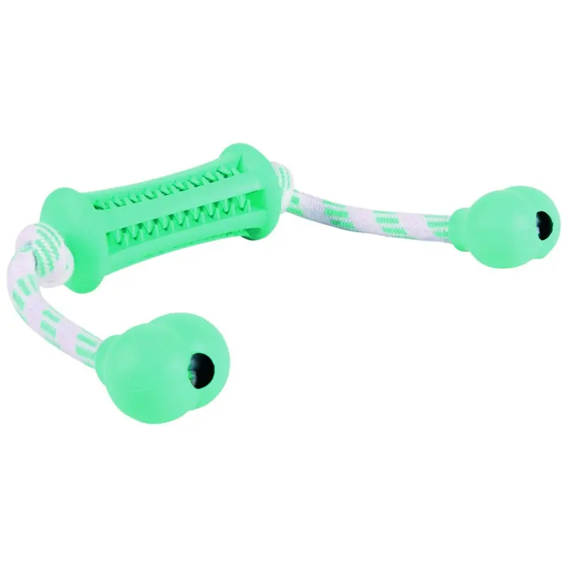 Trixie Denta Fun stick with rope, mint fl., natural rub., 9 cm/37 cm