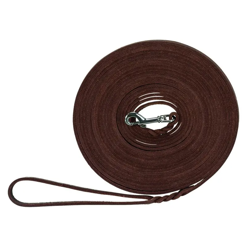 Trixie Rustic fatleather tracking leash, 10 m/8 mm, dark brown