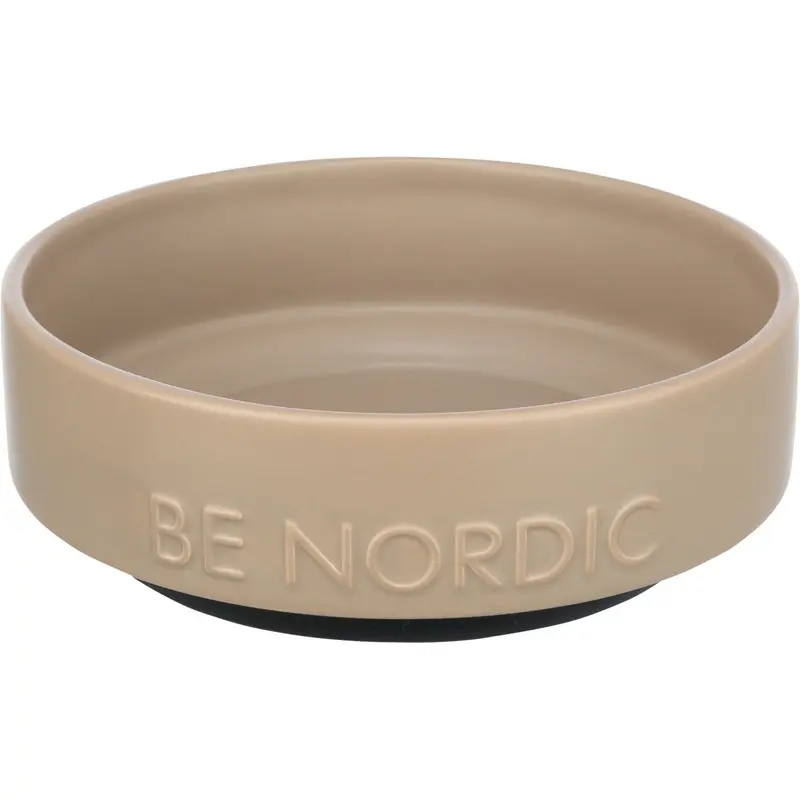 Trixie BE NORDIC bowl, ceramic/rubber, 0.5 l/ 16 cm, taupe