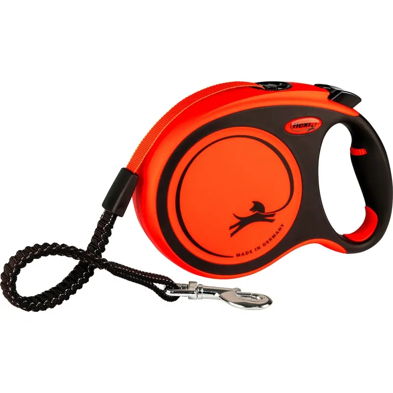 Trixie flexi XTREME, tape leash, L: 8 m, black/orange
