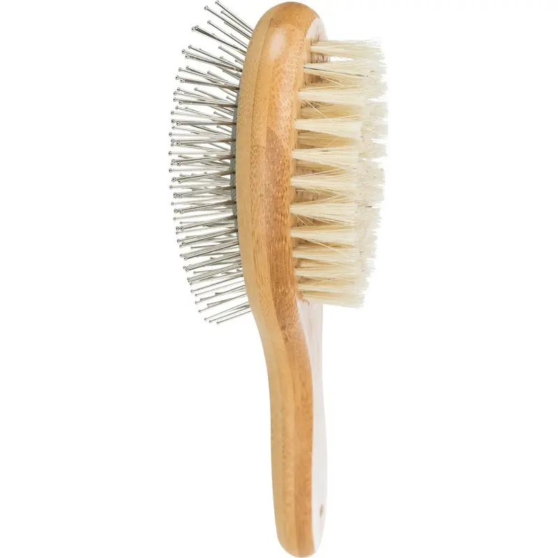 Trixie Brush, double-sided, bamboo/natural &wire bristles, 6 ? 22 cm