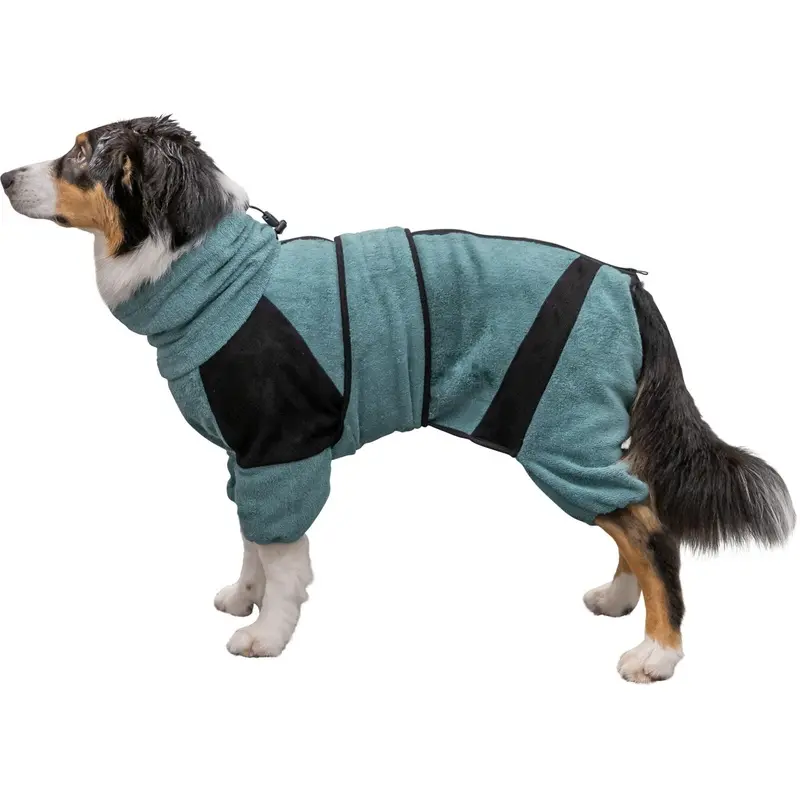 Trixie Bathrobe and home overall for dogs, terry cloth, ML: 54 cm, petrol