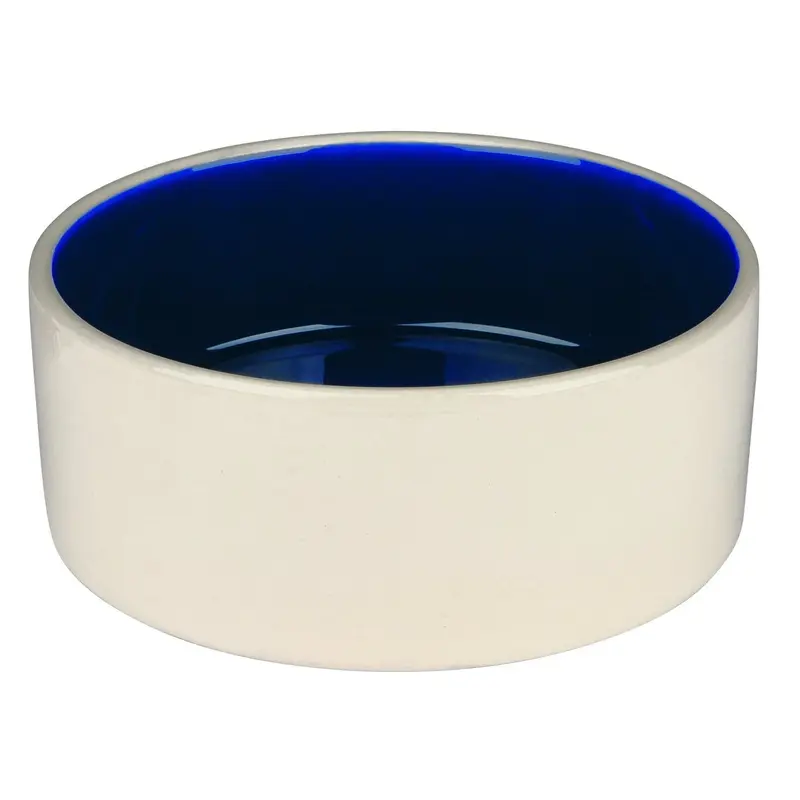 Trixie Ceramic bowl, 1 l/diam. 18 cm, cream/blue