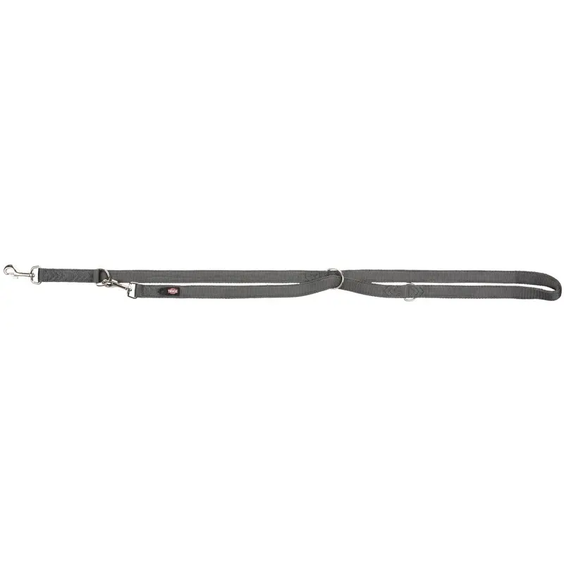 Trixie Premium adjustable leash, double, XS: 2.00 m/10 mm, graphite