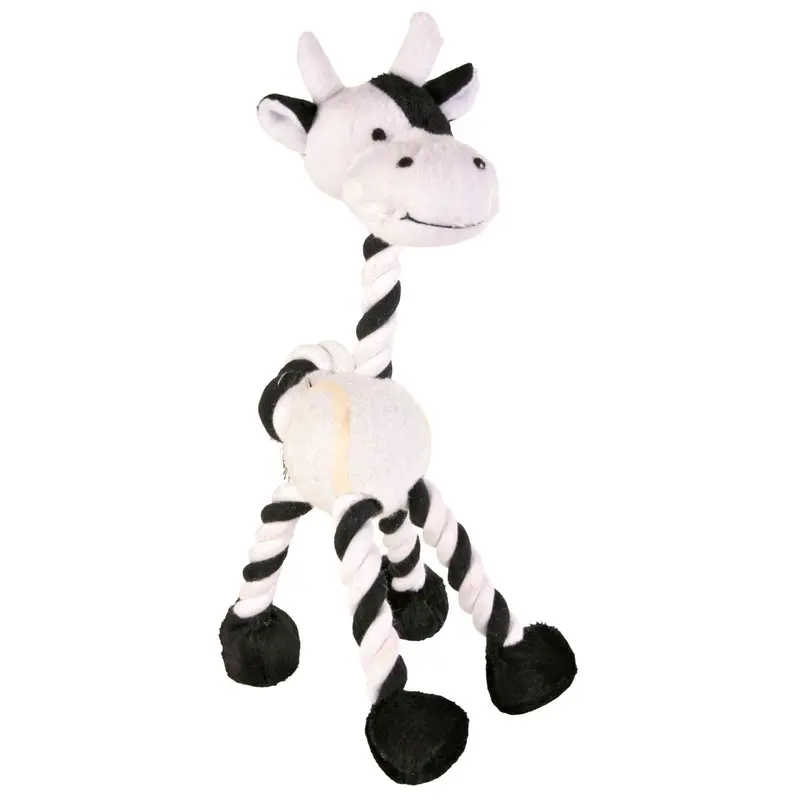Trixie Animal with rope & tennis ball, plush, 28 cm