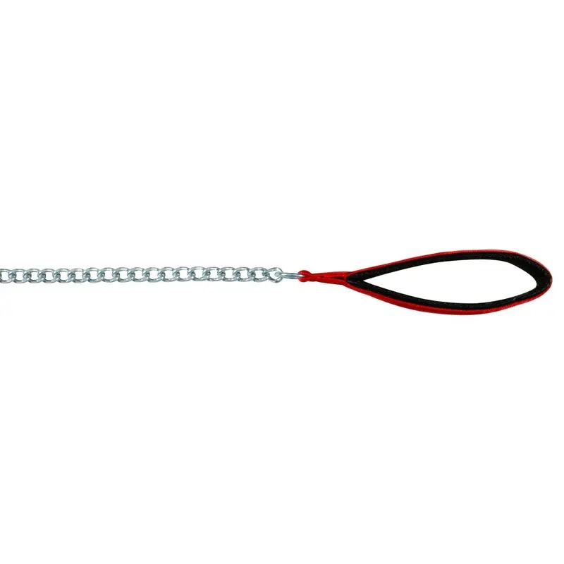 Trixie Chain leash with nylon hand loop, 1.00 m/4.0 mm, red