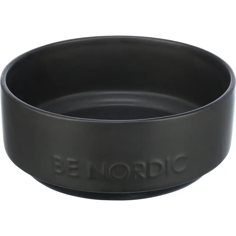 Trixie BE NORDIC bowl, ceramic/rubber, 1.2 l/ 18 cm, black