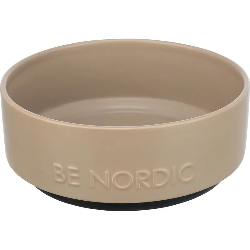 Trixie BE NORDIC bowl, ceramic/rubber, 1.2 l/ 18 cm, taupe