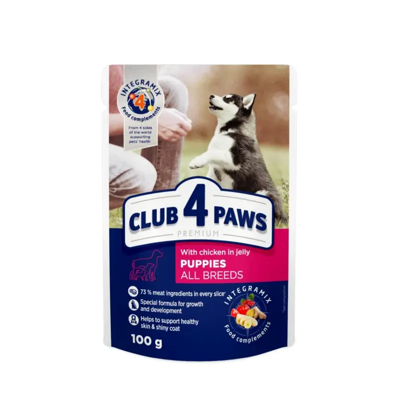 CLUB 4 PAWS Set Premium For Puppies "With Turkey In Sauce"