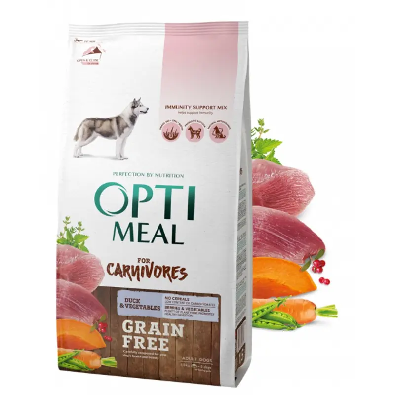Grain free complete dry food for adult dogs all breeds - Duck and Veggies