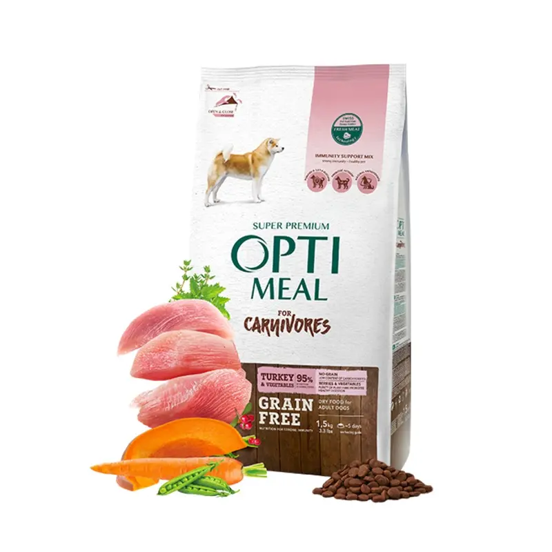 Grain free complete dry food for adult dogs all breeds - Turkey & Veggies