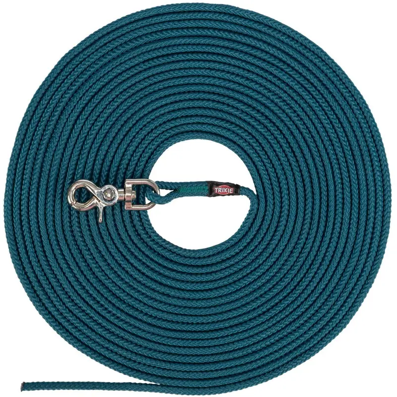Trixie Tracking lead, trigger snap hook, round, SM: 5 m/diam 6 mm, petrol
