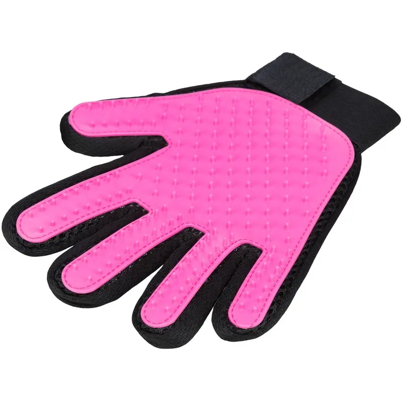 Trixie Fur care glove mesh material/TPR, 16 X 24 cm, pink/black