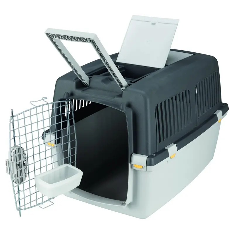 Trixie Gulliver 4 transport box, S-M: 52 x 51 x 72 cm, light grey/dark grey