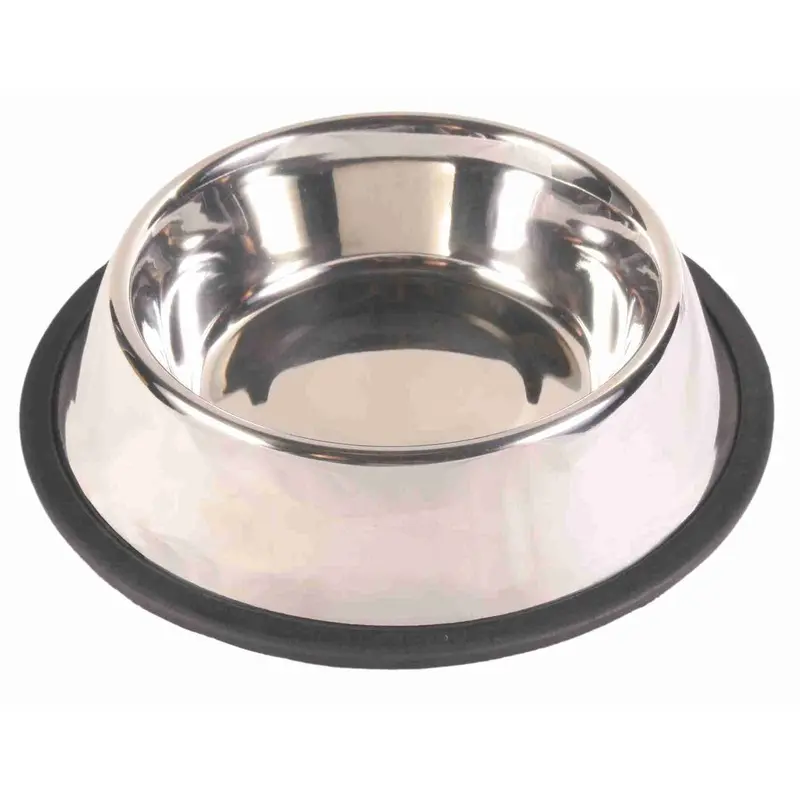Trixie Stainless steel bowl, rubber base ring, 0.7 l/diam. 21 cm