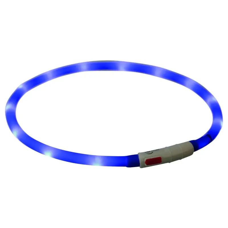 Trixie Flash light ring USB, silicone, XS-XL: 70 cm/diam. 10 mm, royal blue
