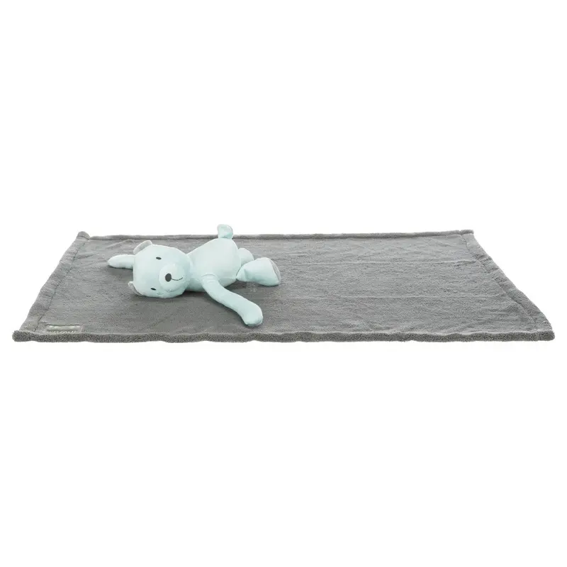 Trixie Junior cuddly set blanket/bear, plush, 75 x 50 cm, grey/mint