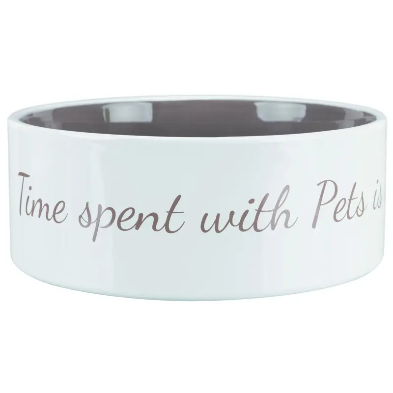Trixie Pet's Home Ceramic bowl, 1.4 l/diam. 20 cm, cream /taupe