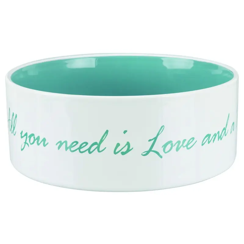 Trixie Pet's Home Ceramic bowl, 1.4 l/diam. 20 cm, creme/light blue