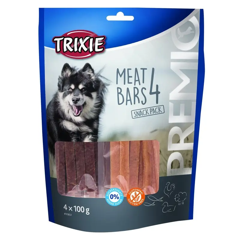 Trixie PREMIO 4 Meat Bars, chicken, duck, lamb, salmon, 4 x 100 g