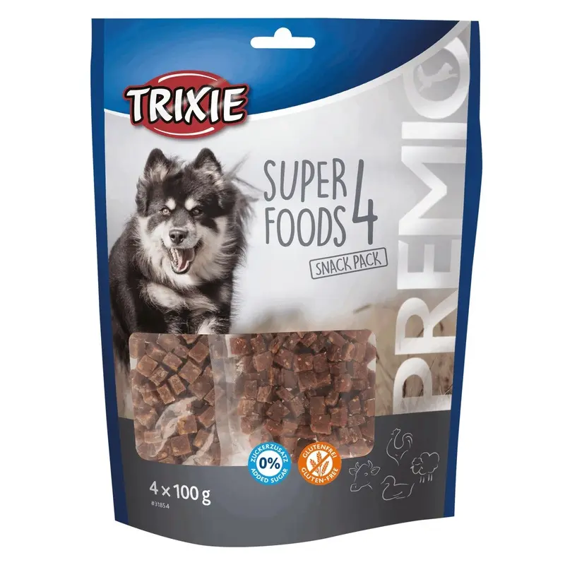 Trixie PREMIO 4 Superfoods, chicken, duck, beef, lamb, 4 x 100 g