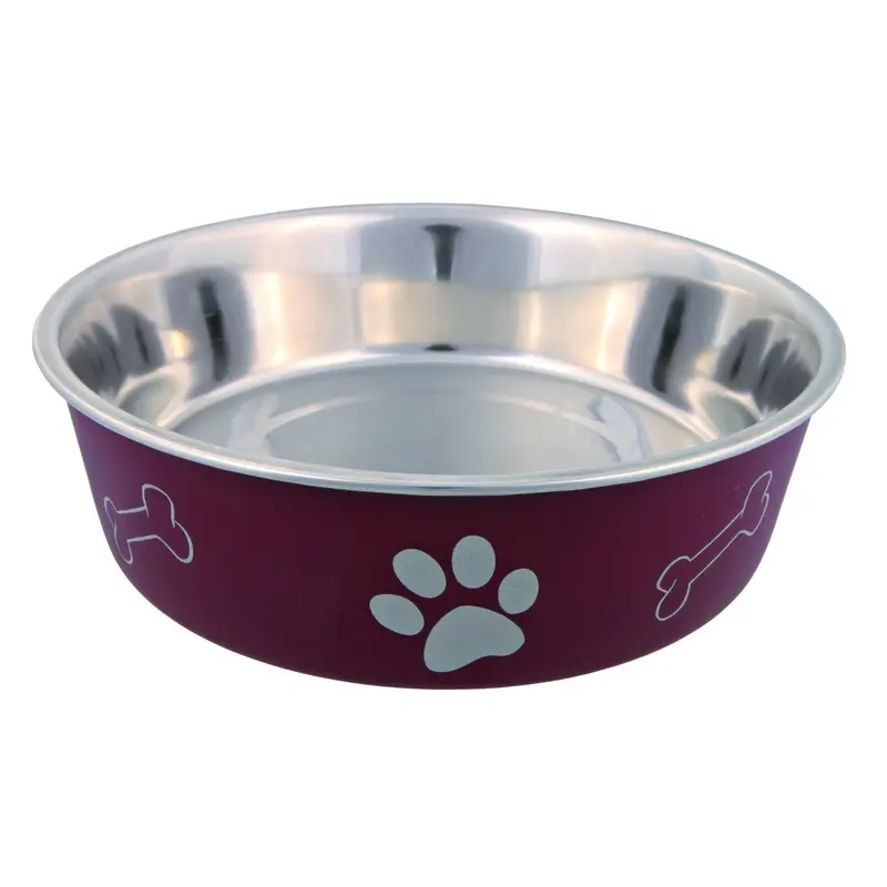 Trixie Stainless steel bowl with plastic coating, 1.5 l/diam. 21 cm