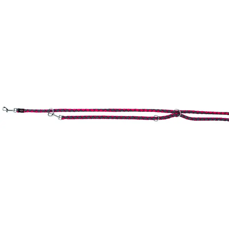 Trixie Cavo adjustable leash, S-M: 2.00 m/diam. 12 mm, fuchsia-graphite