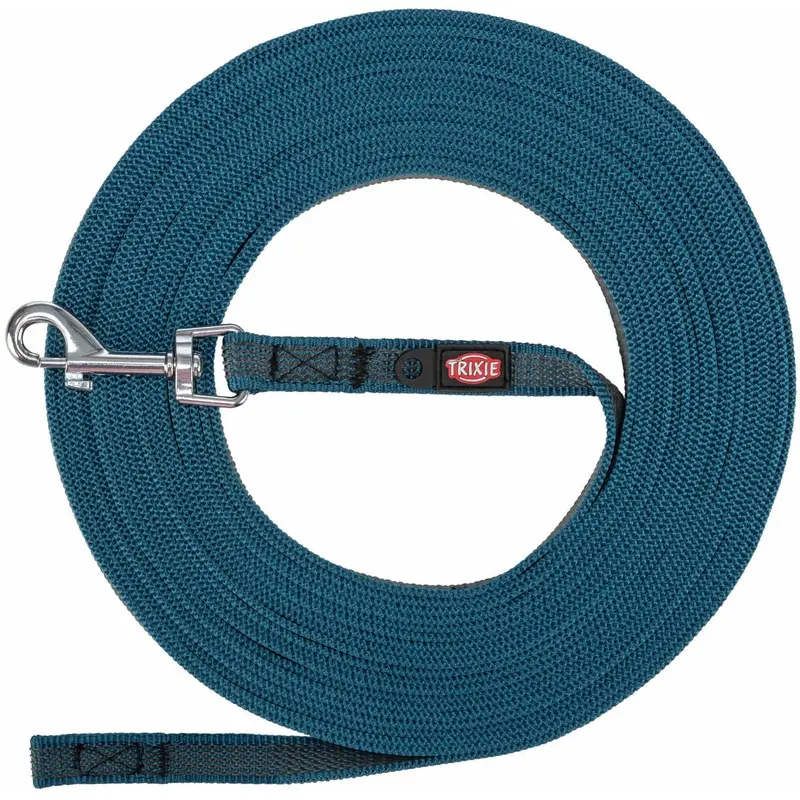 Trixie Tracking lead, rubberised, SM: 5 m/15 mm, petrol