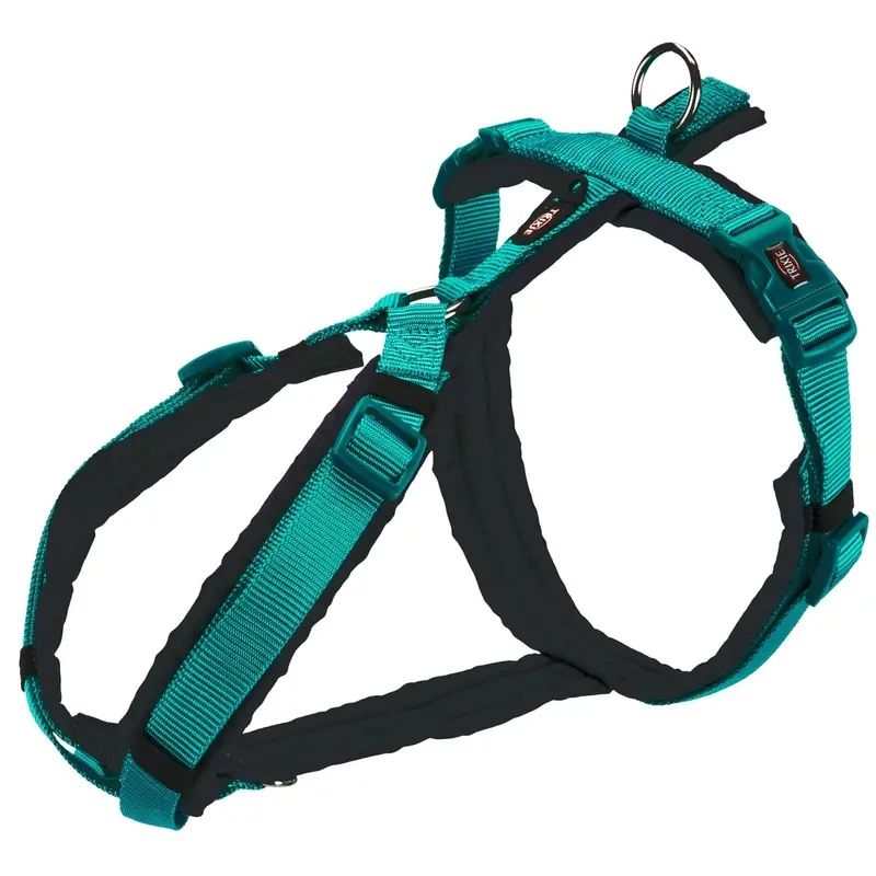 Trixie Premium trekking harness, S: 36-44 cm/15 mm, ocean/graphite