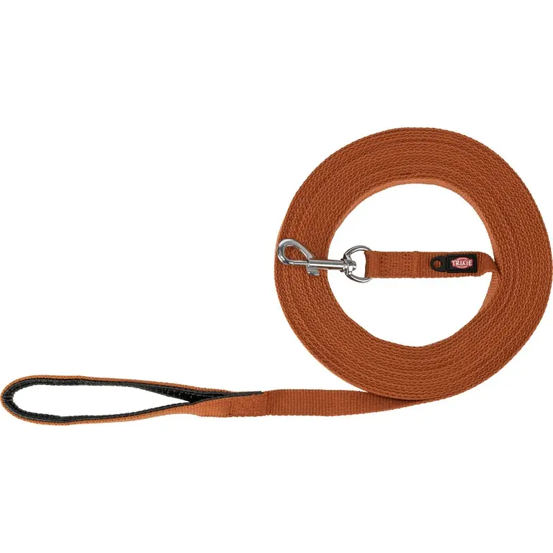 Trixie Tracking lead, cotton, M: 5 m/20 mm, rust