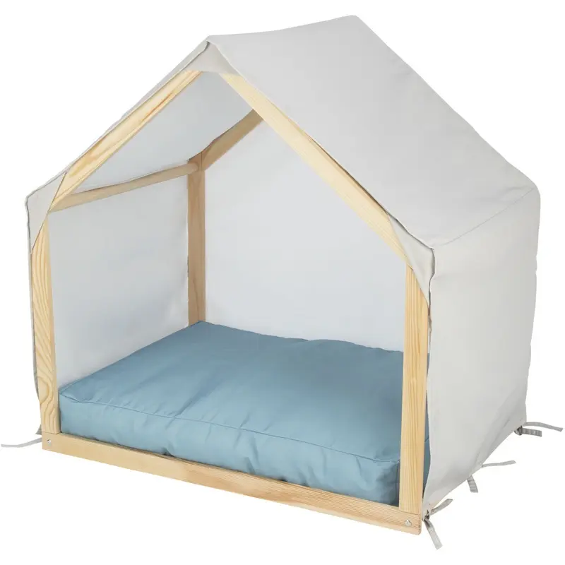 Trixie Lias cave with wooden frame, 88 ? 89 ? 61 cm, sand/blue