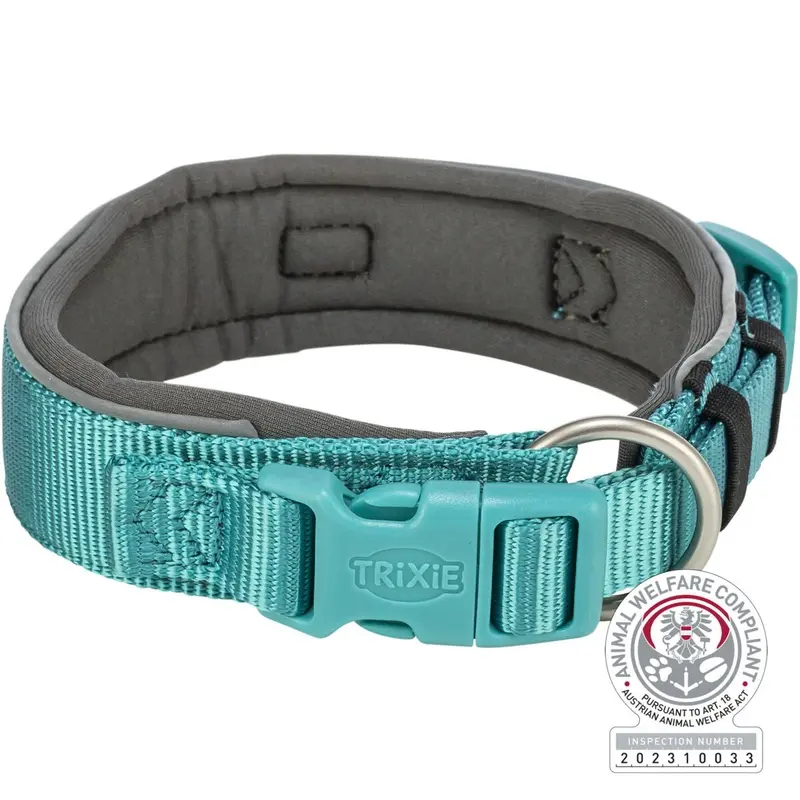 Trixie Premium collar, extra wide, XSS: 2735 cm/25 mm, aqua/graphite