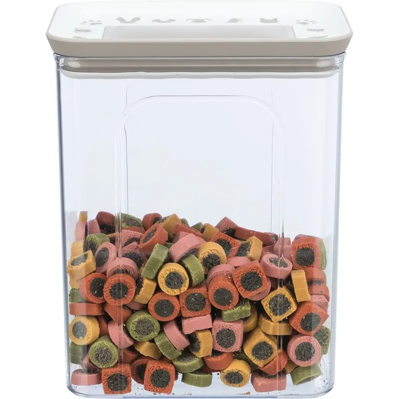 Trixie Food and snack jar plastic, 2.2 l/15 X 14 X 19 cm, transparent/white