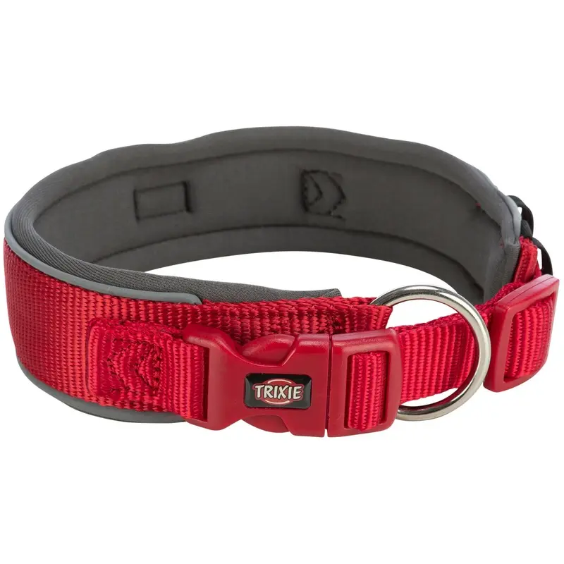 Trixie Premium collar, extra wide, XS??S: 27??35 cm/25 mm, red/graphite