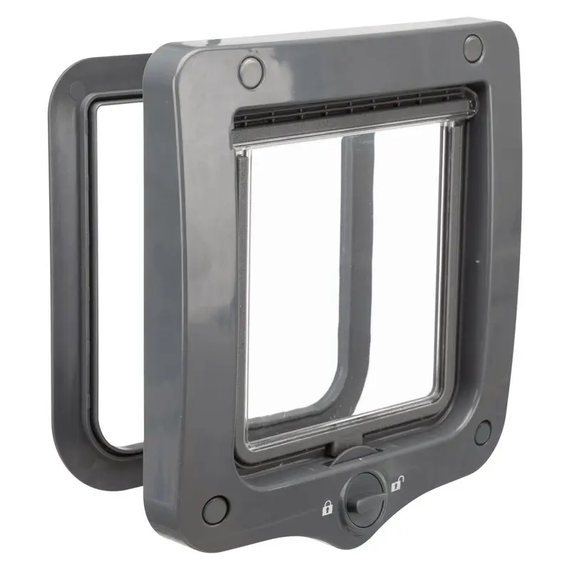 Trixie 2-Way cat flap, 20 x 22 cm, grey