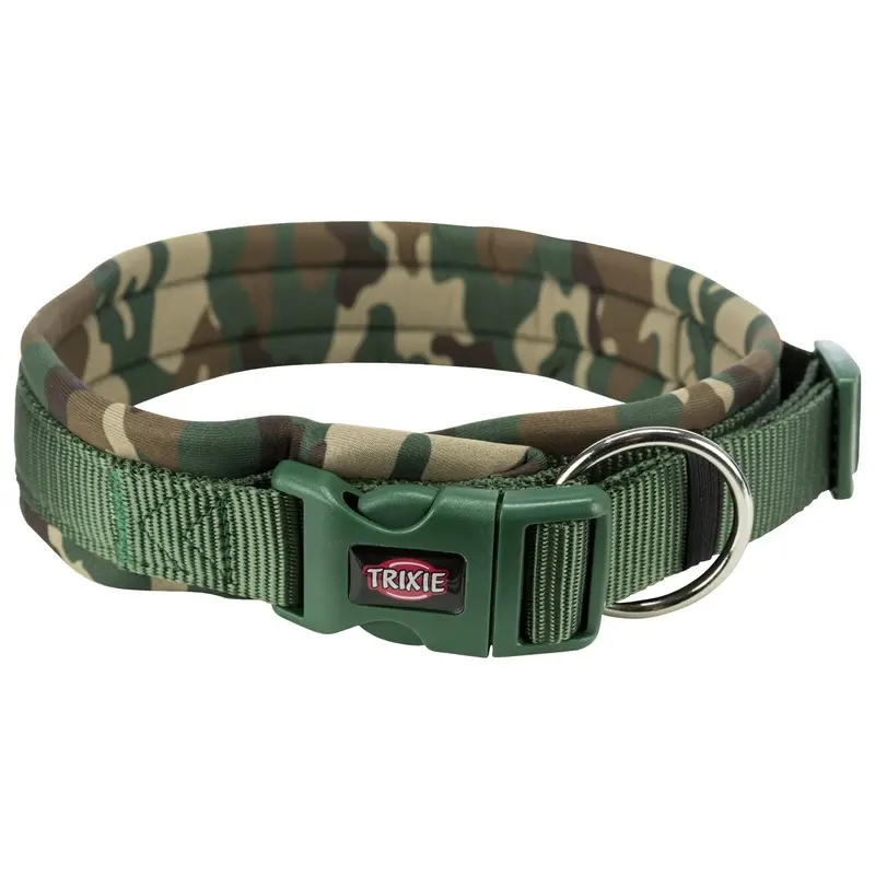 Trixie Premium collar, neoprene padded, L: 4955 cm/25 mm, camouflage/forest
