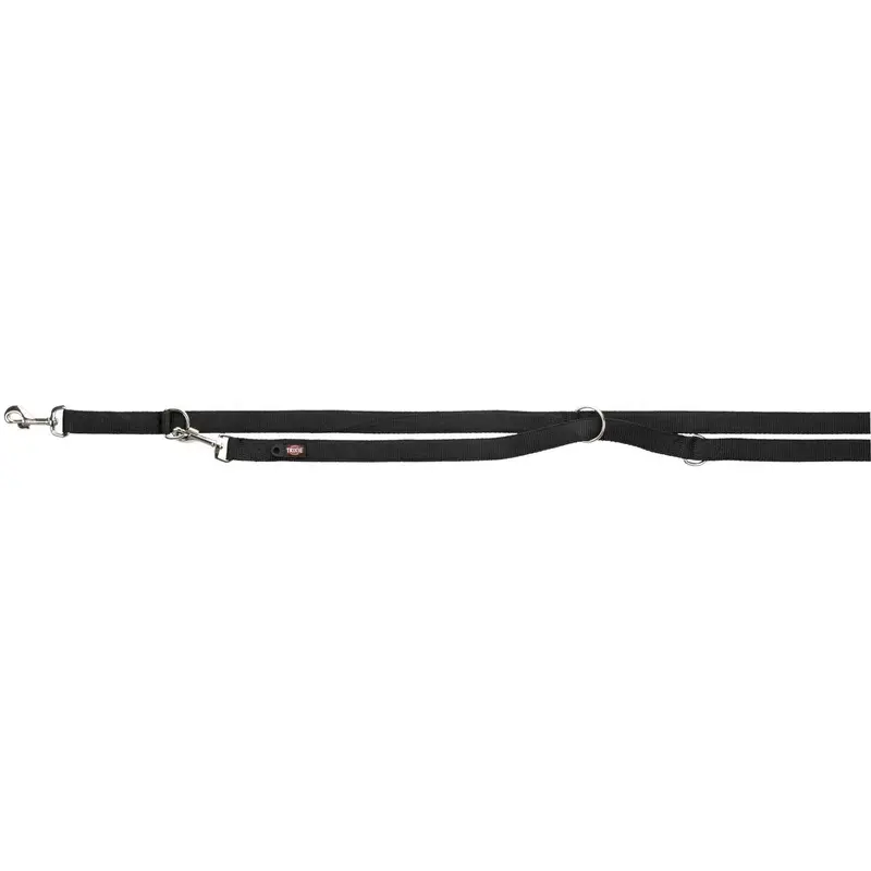 Trixie Premium adjustable leash, double, XS-S: 2.00 m/15 mm, black