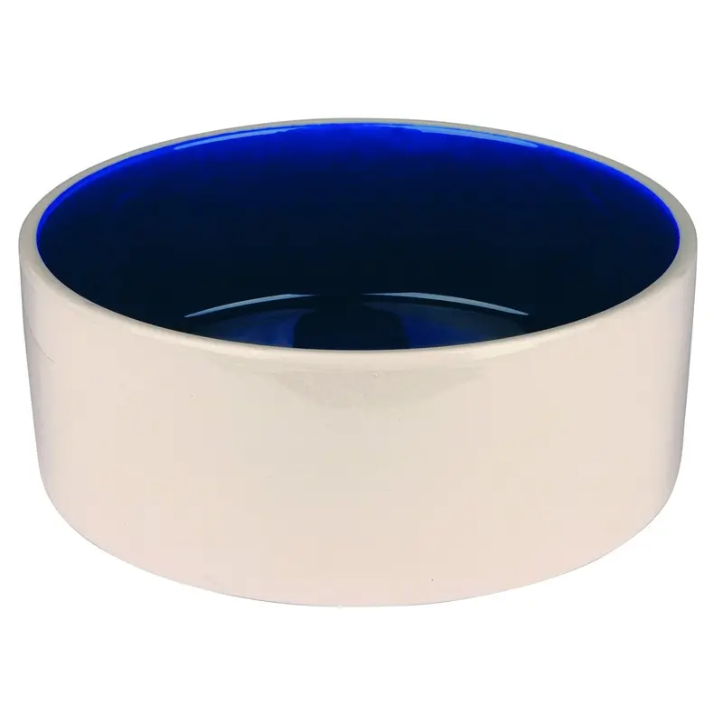 Trixie Ceramic bowl, 2.3 l/diam. 22 cm, cream/blue