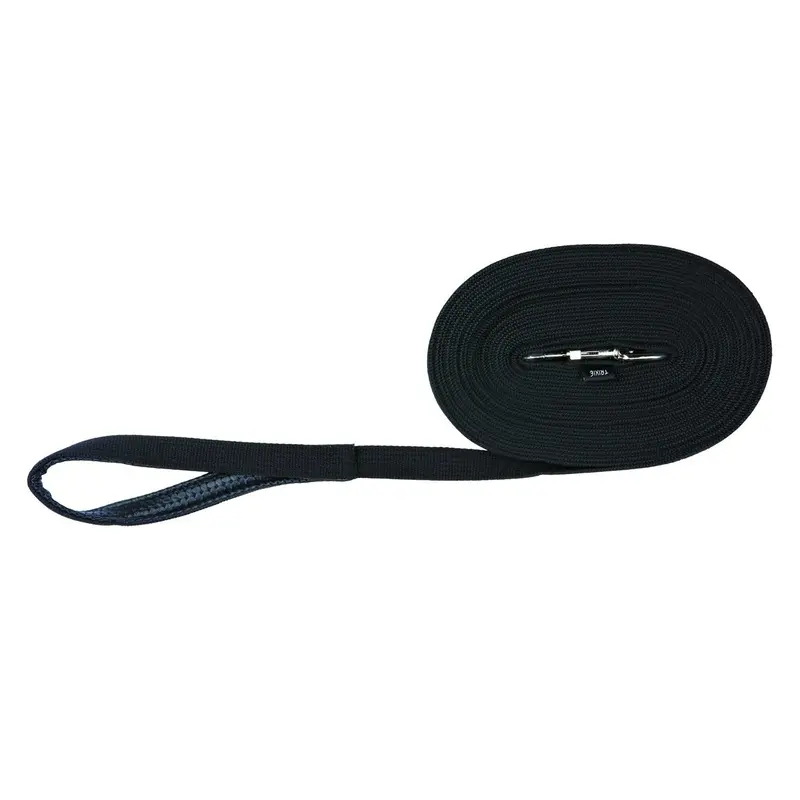 Trixie Tracking leash, flat strap, 15 m/20 mm, black